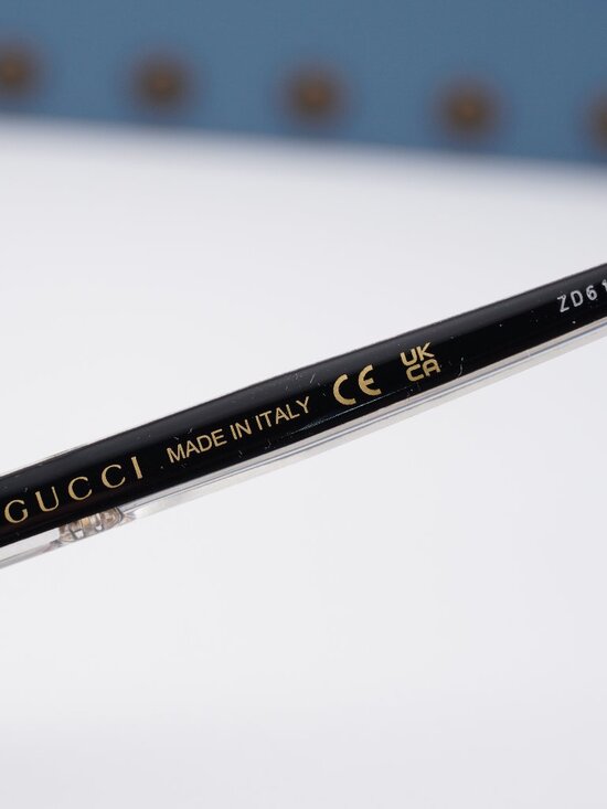 Gucci GG0376SN 001 Square Sunglasses - Black / Grey main image 4